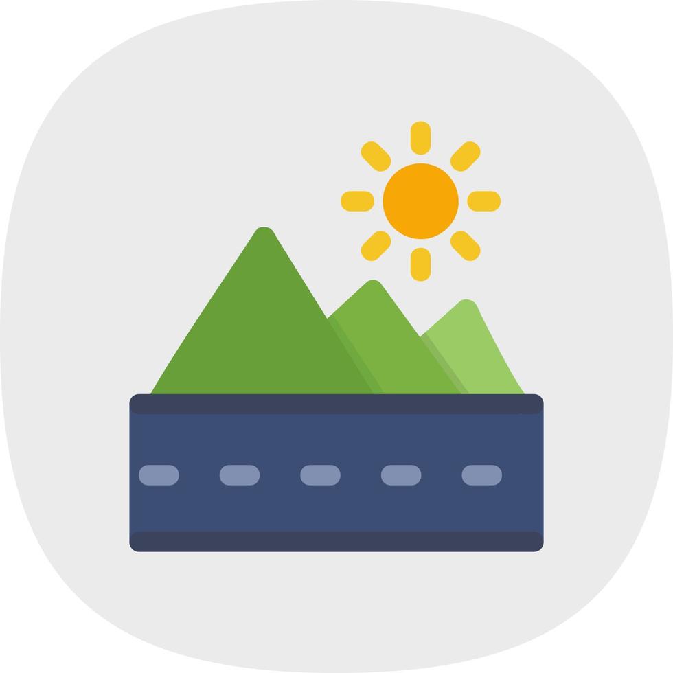 icono de glifo de paisaje de colinas vector