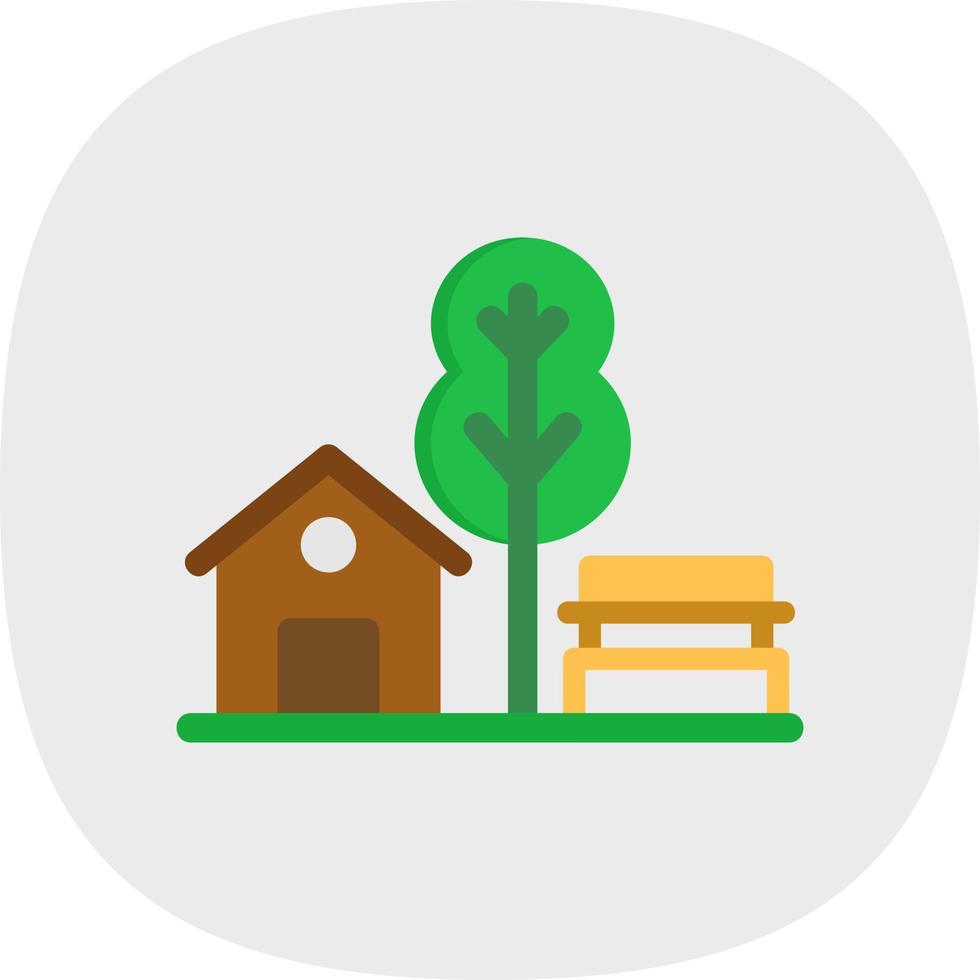 Village Landscape Glyph Icon vector