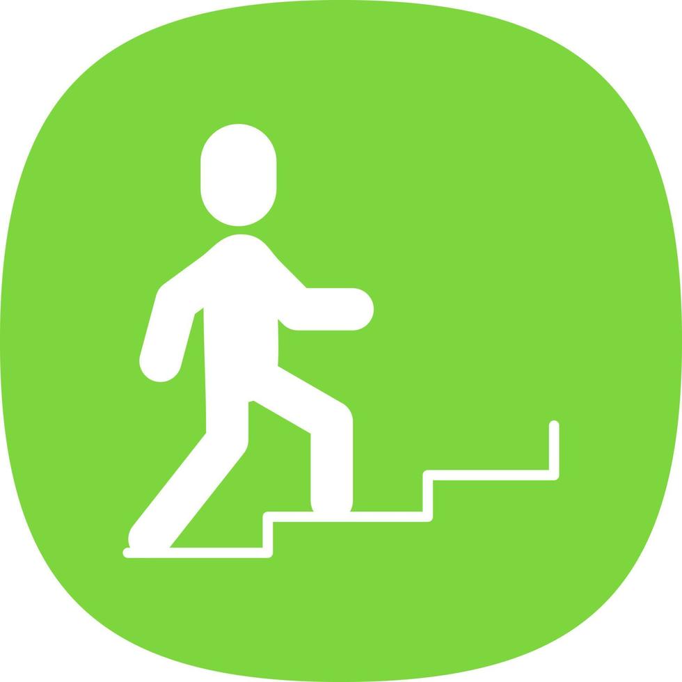 Person Climbing Stairs Vector Icon Design