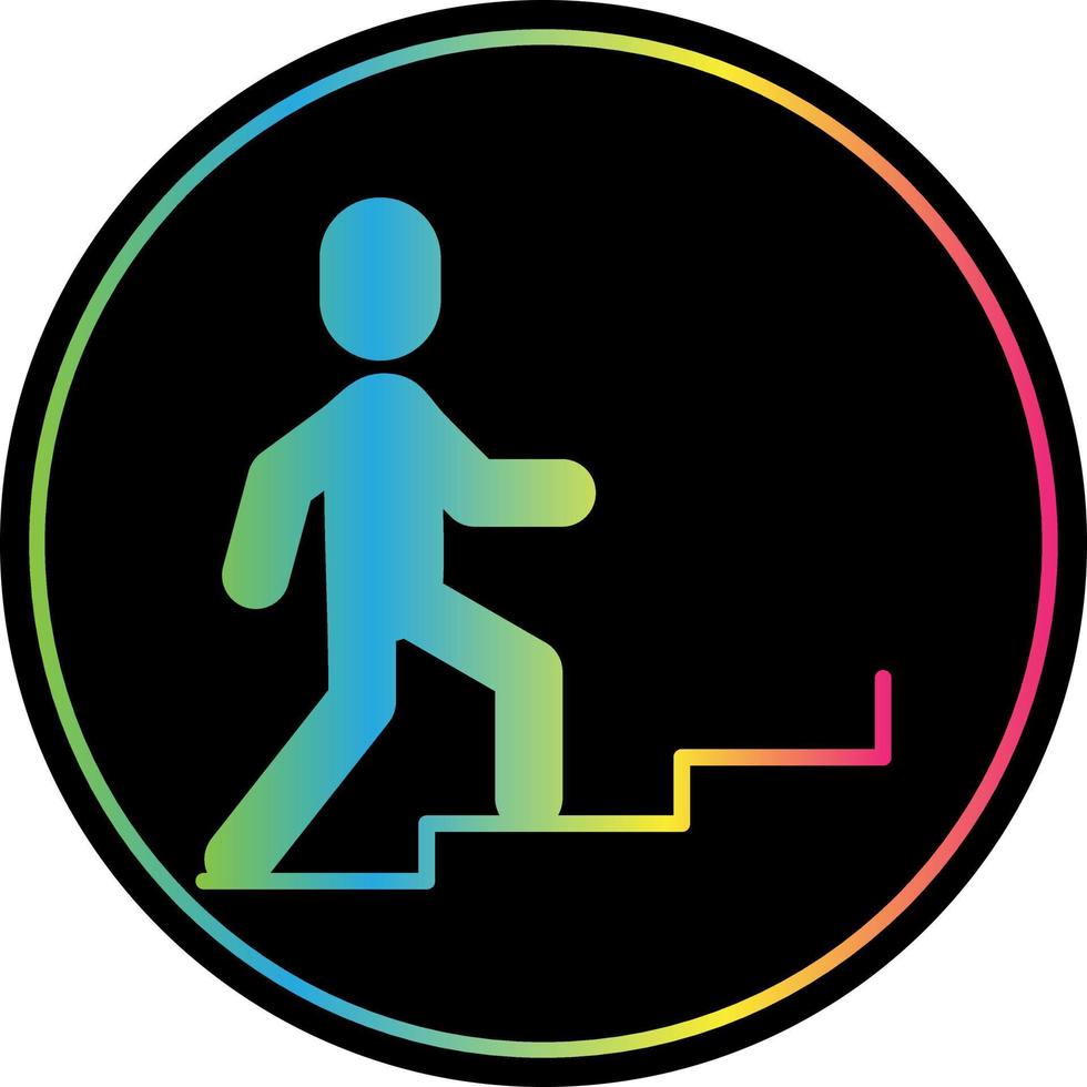 Person Climbing Stairs Vector Icon Design