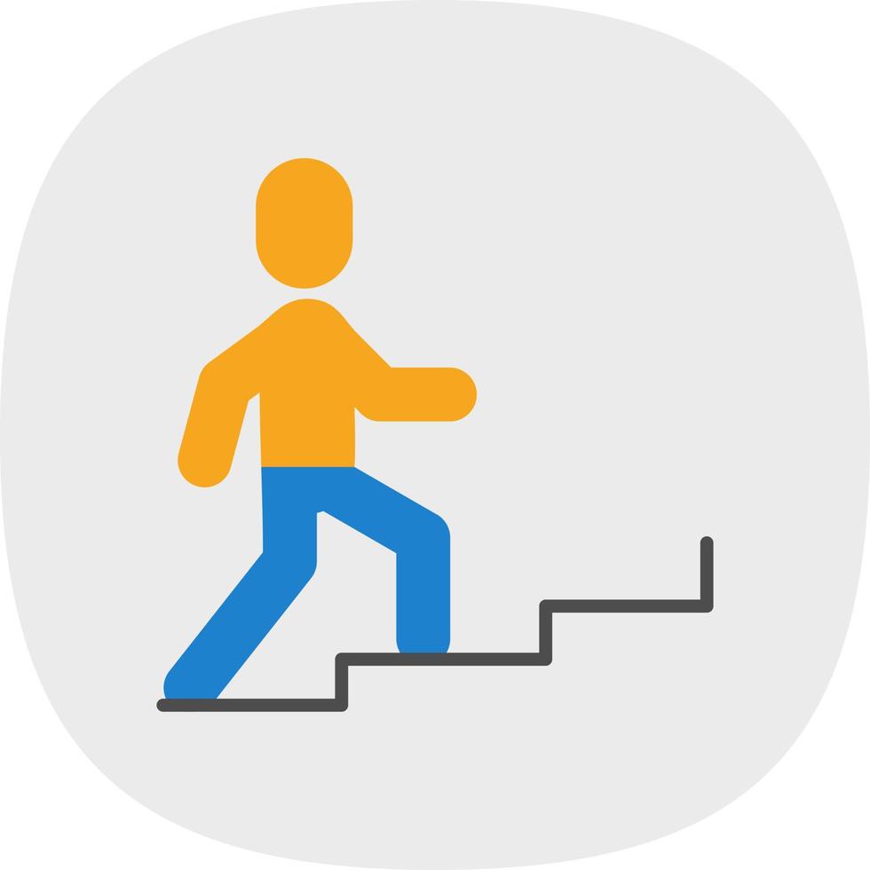 Person Climbing Stairs Vector Icon Design