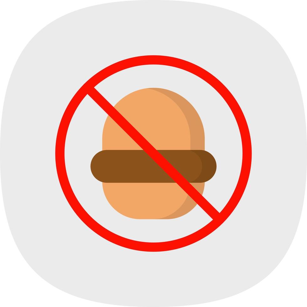 No Fast Food Vector Icon Design