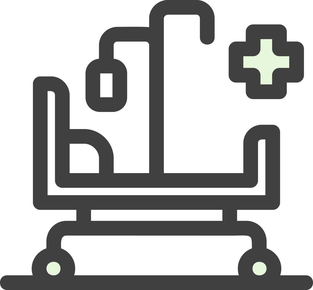 Hospital Bed Vector Icon Design