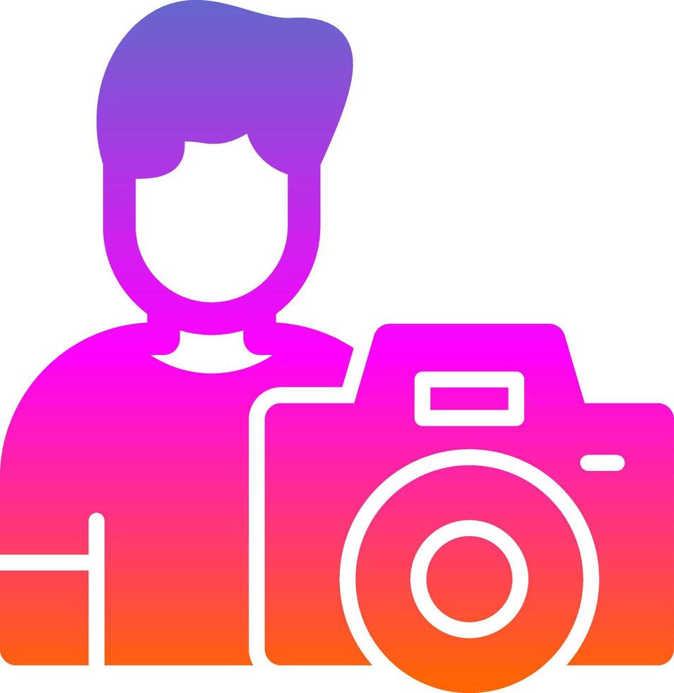 Cameraman Flat Icon vector