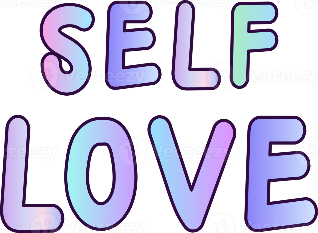 love myself lettering phrase hand drawn Illustration png