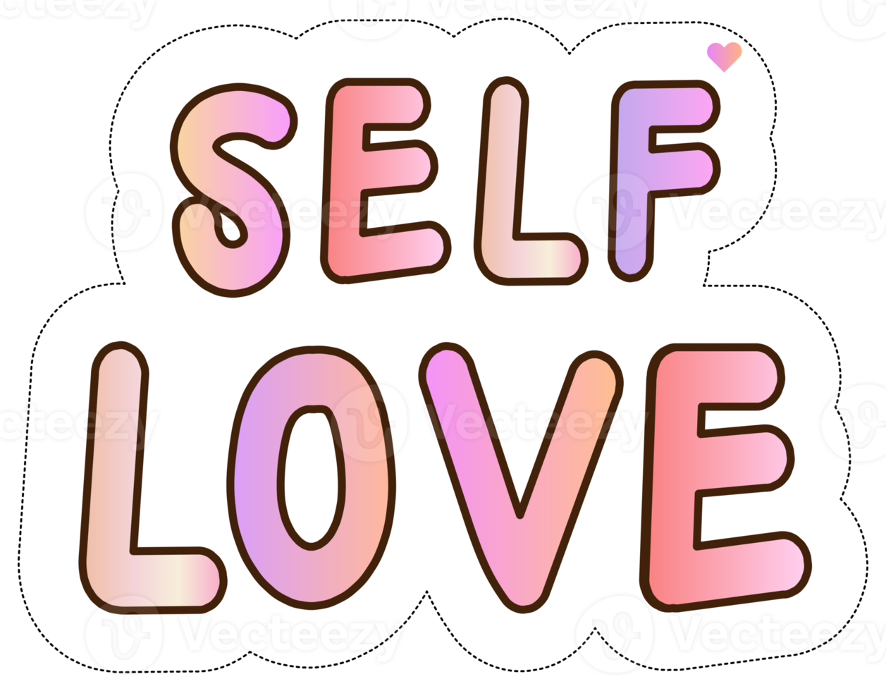 love myself lettering phrase hand drawn Illustration png