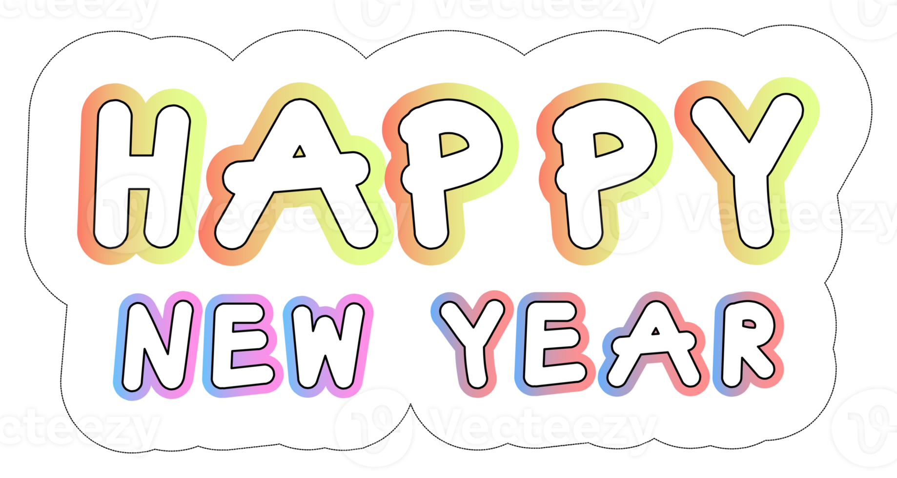 happy new year sticker decoration png