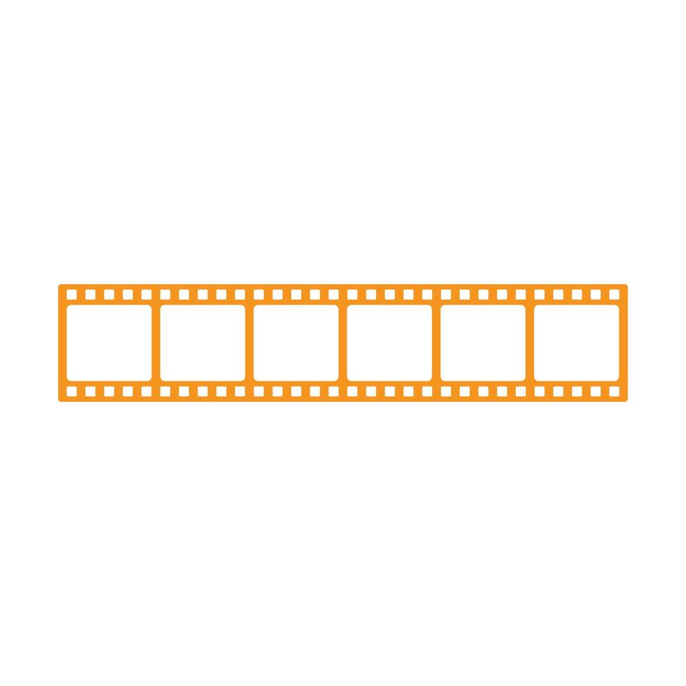 eps10 orange vector film strip roll 35mm blank slide frame icon isolated on white background. Frame picture photography symbol in a simple flat trendy modern style for your website design, and logo