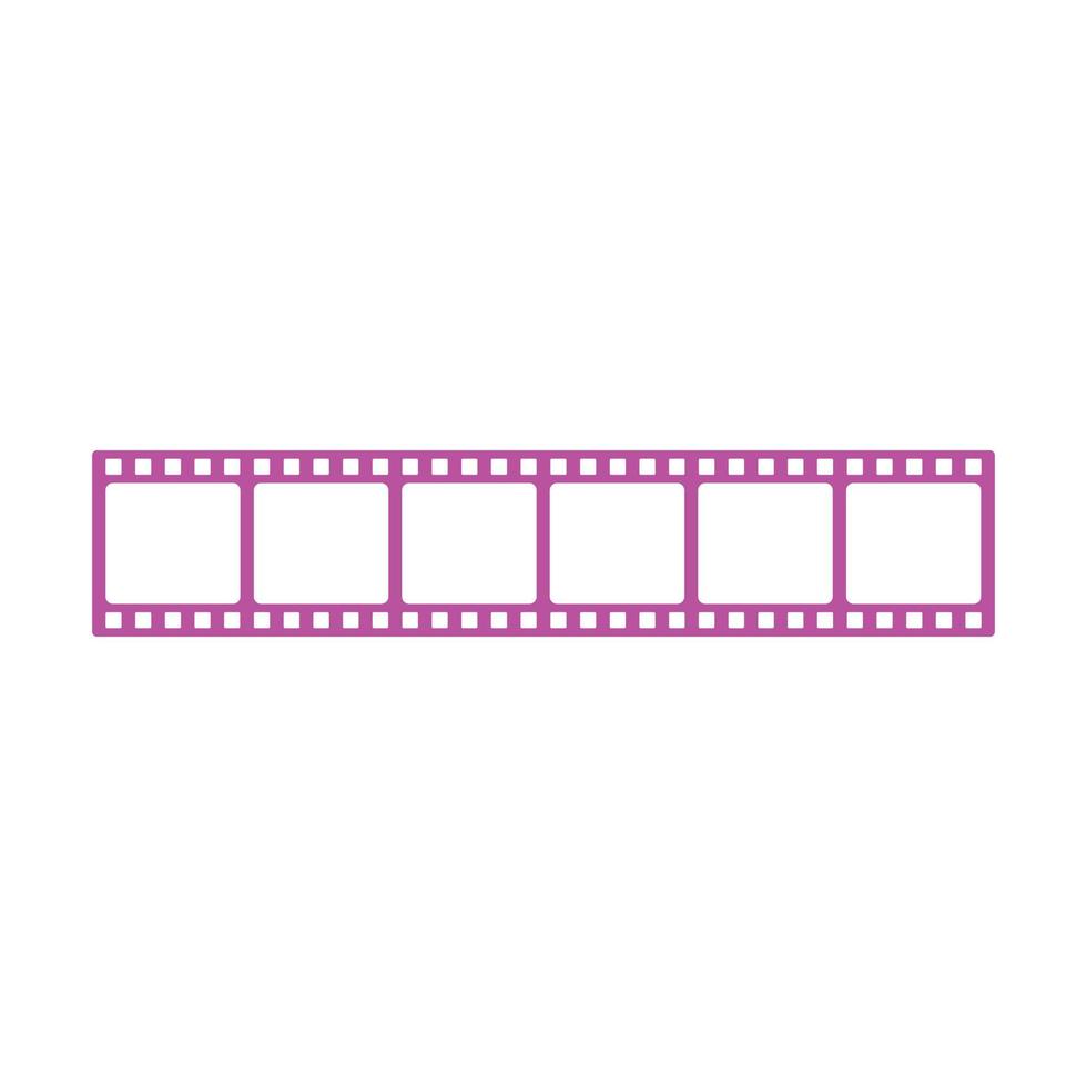 eps10 pink vector film strip roll 35mm blank slide frame icon isolated on white background. Frame picture photography symbol in a simple flat trendy modern style for your website design, and logo