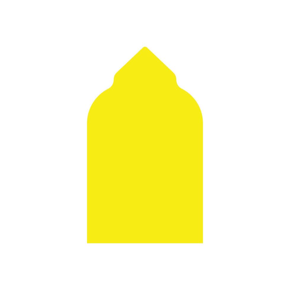 eps10 yellow vector Islamic mosque abstract art solid icon isolated on white background. Muslim religion symbol in a simple flat trendy modern style for your website design, logo, and application