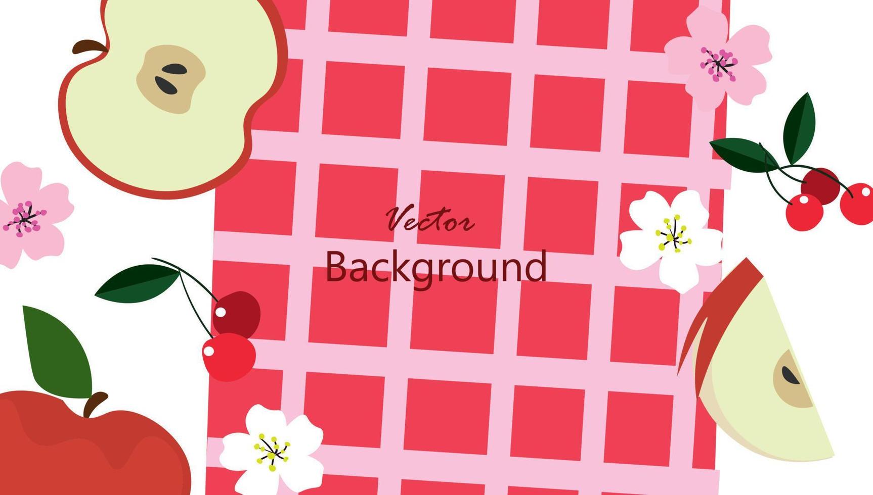 Seamless cherry spring pattern vector