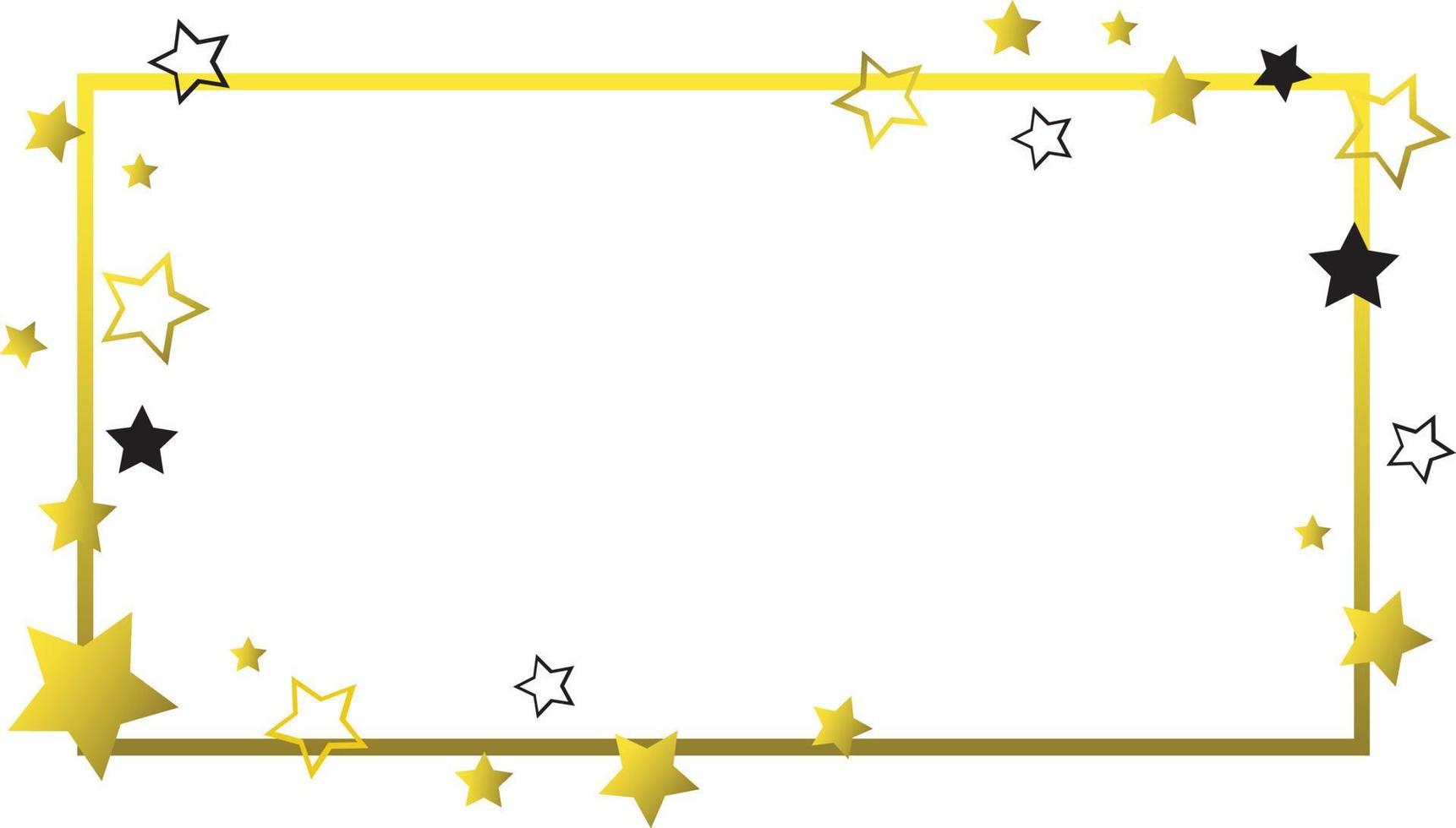 frame with golden star isolated vector