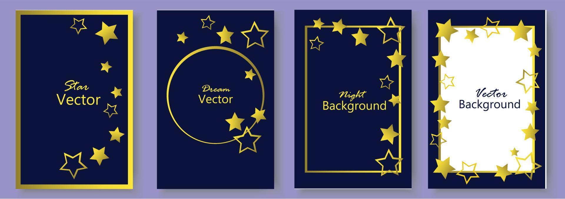 Set of poster Stars Background vector