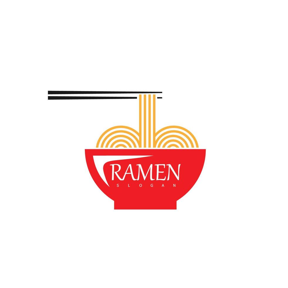 fideos ramen logo comida diseño símbolo vector