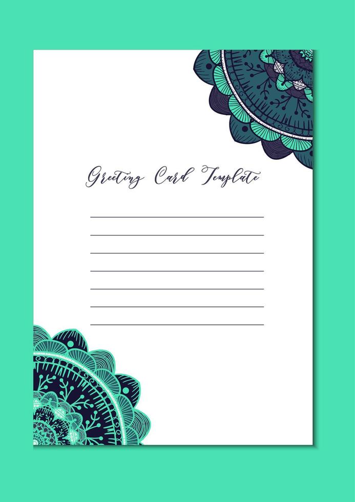 Mandala vintage template card vector