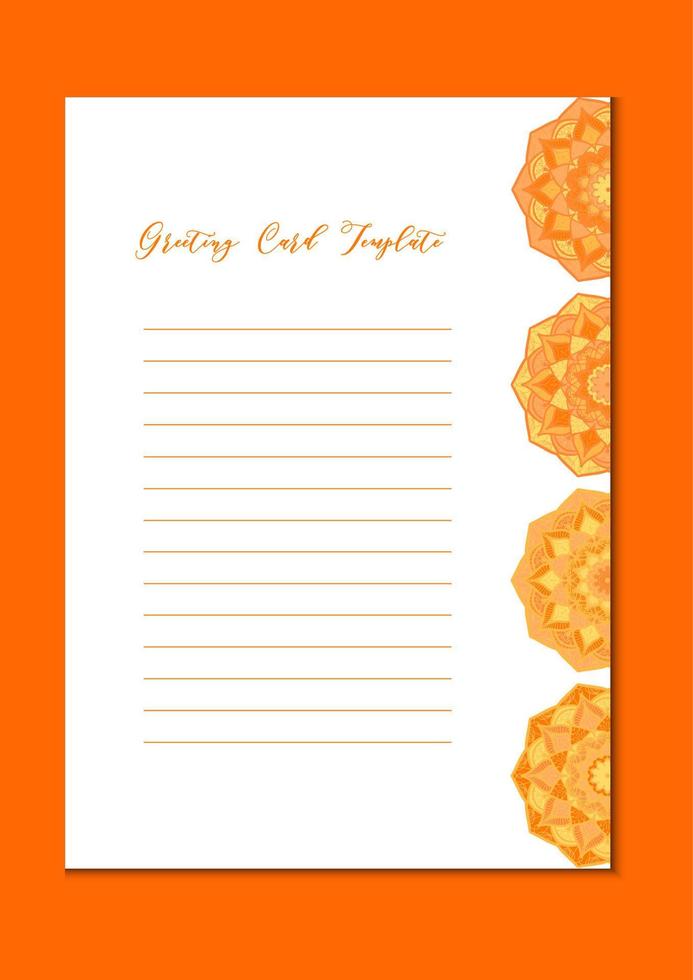 Mandala vintage template card vector