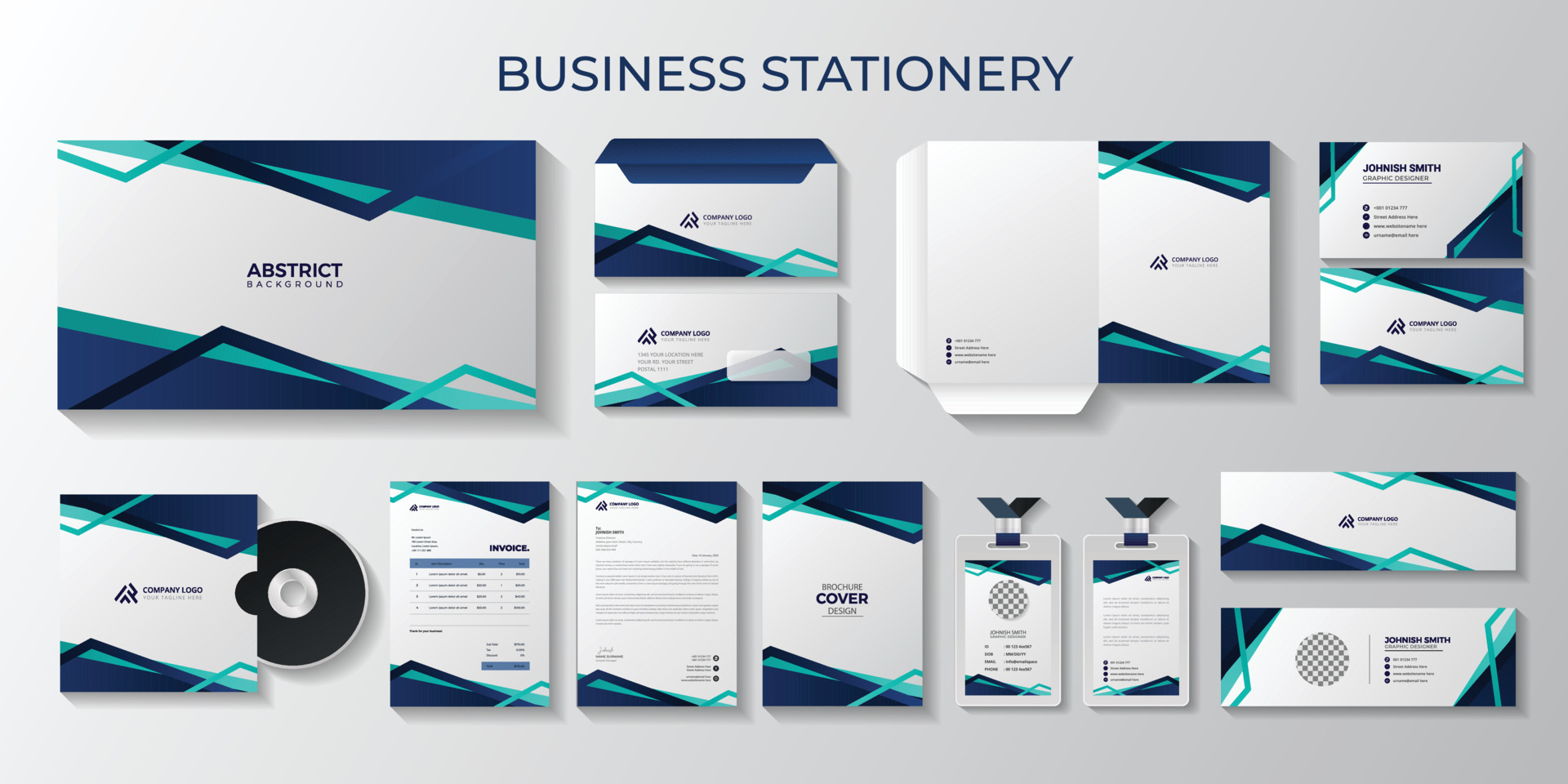 professional business stationery and identity, Letterhead, Id card