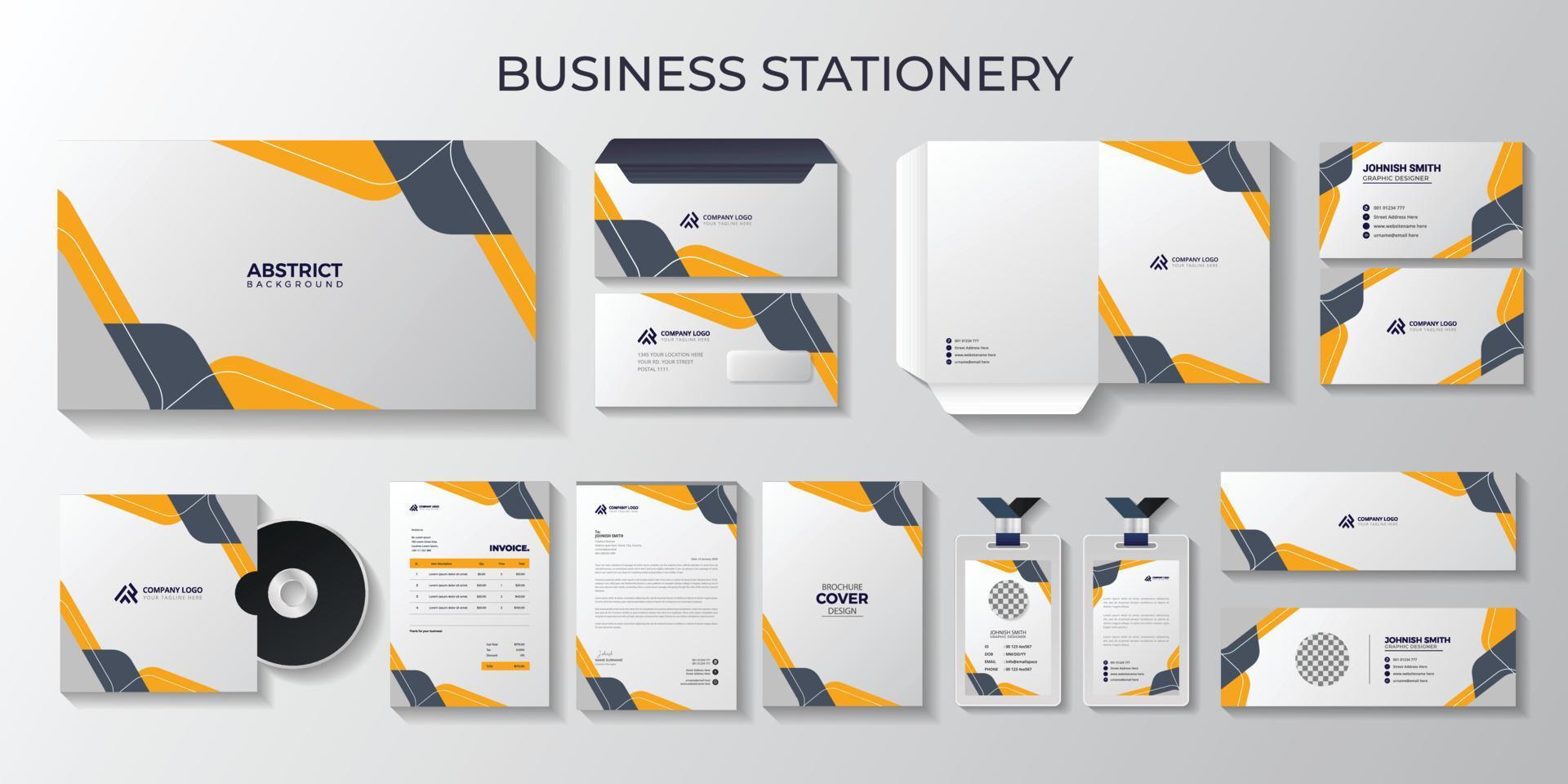 professional business stationery and identity, branding, Presentation Folder, Business card, Letterhead, Id card, Envelope, Email signature, Presentation folder, Invoice, CD cover, Book Cover design, vector