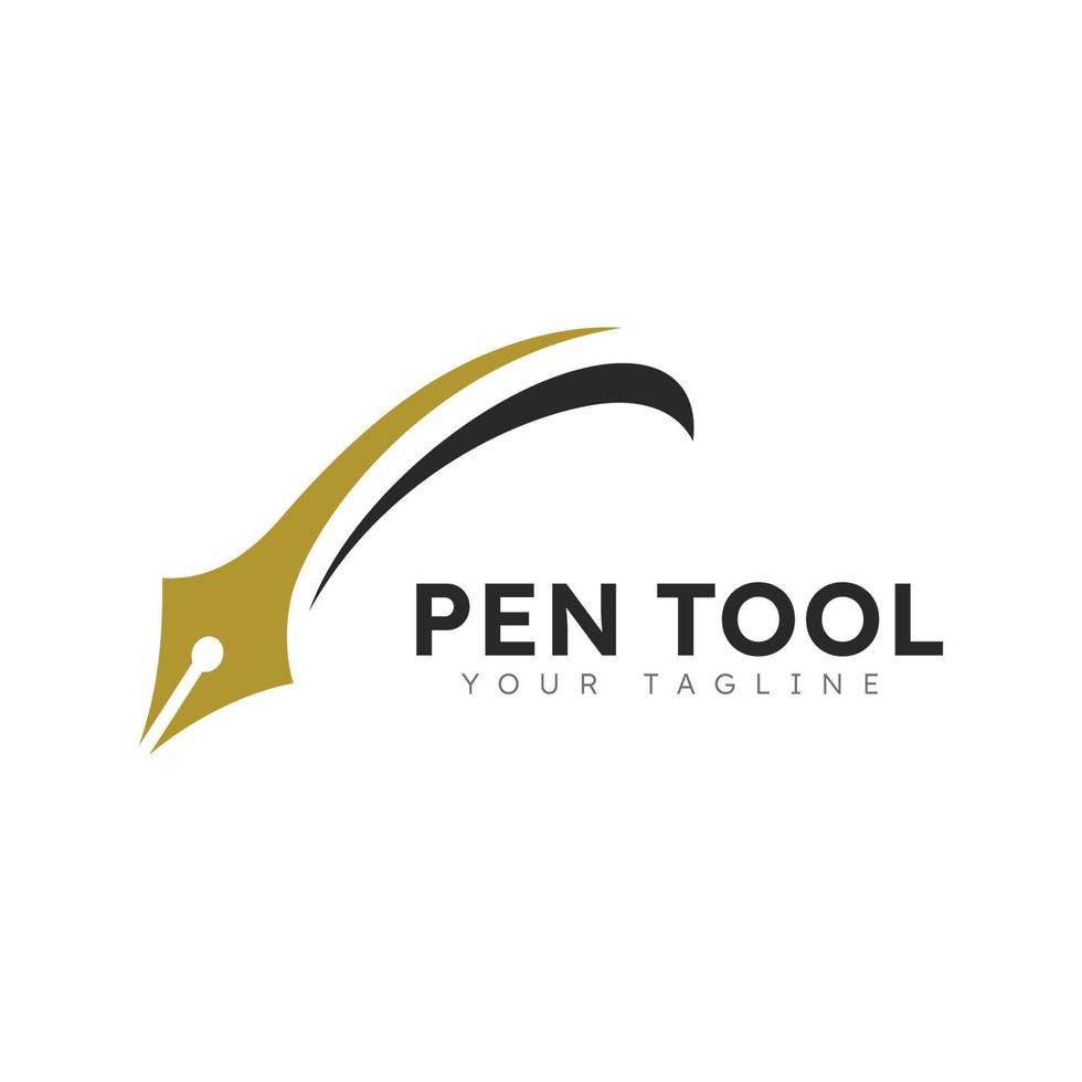 Pen logo tool gradient colorful style vector