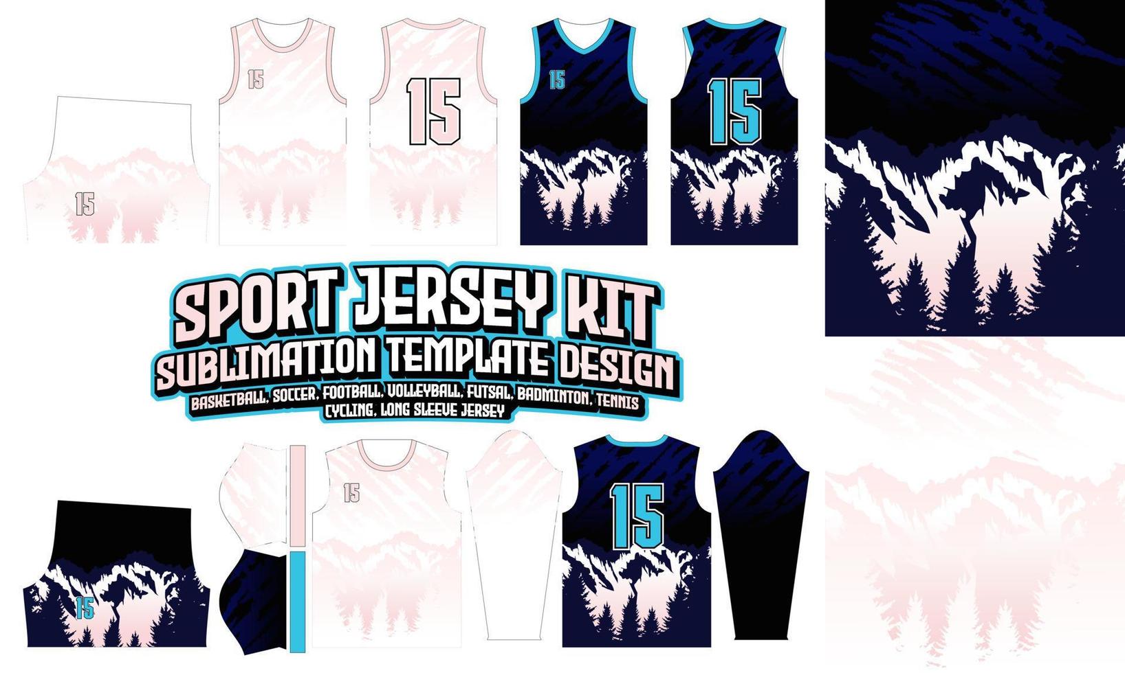 forest Jersey Apparel Sport Wear Sublimation pattern Design 251 for Soccer Football E-sport Basketball volleyball Badminton Futsal t-shirt vector