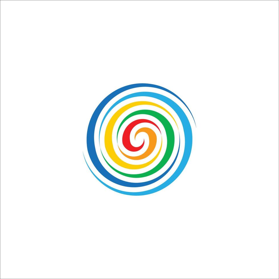 meditation and yoga logo with seven colors of aura energy vector