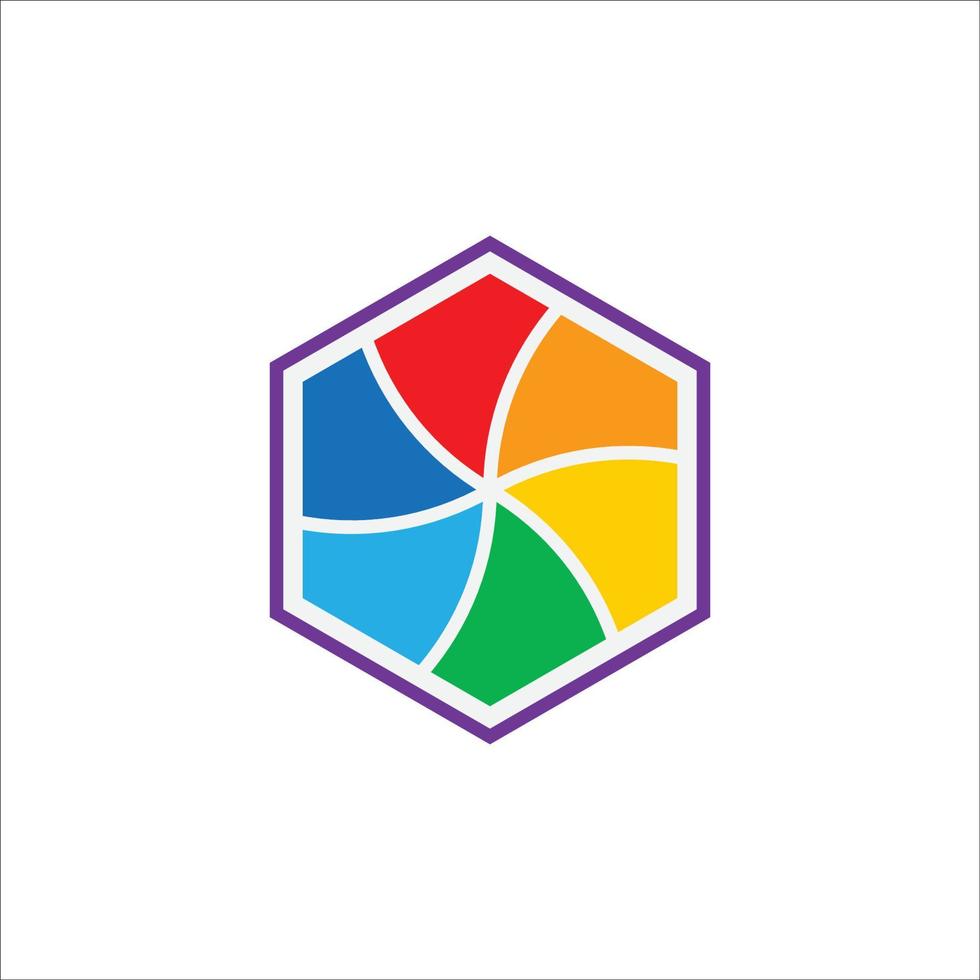 meditation and yoga logo with seven colors of aura energy vector