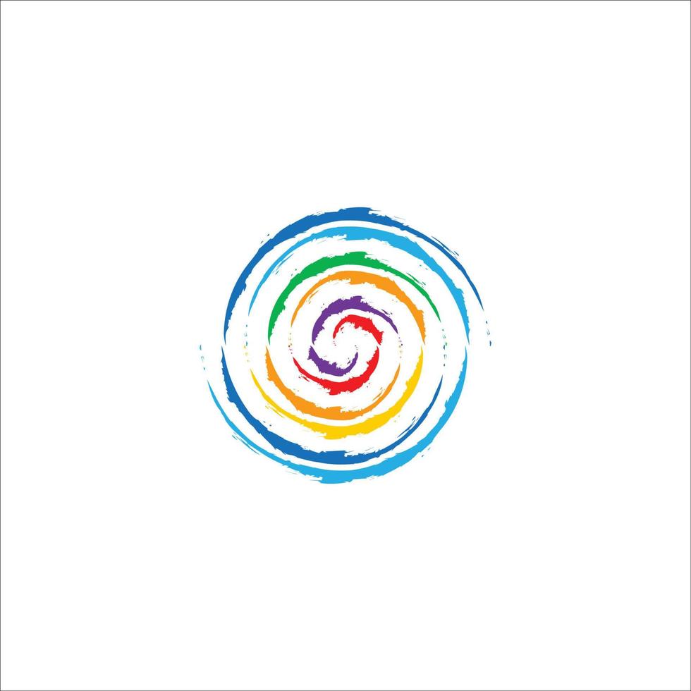 logotipo de meditación y yoga con siete colores de energía aura vector