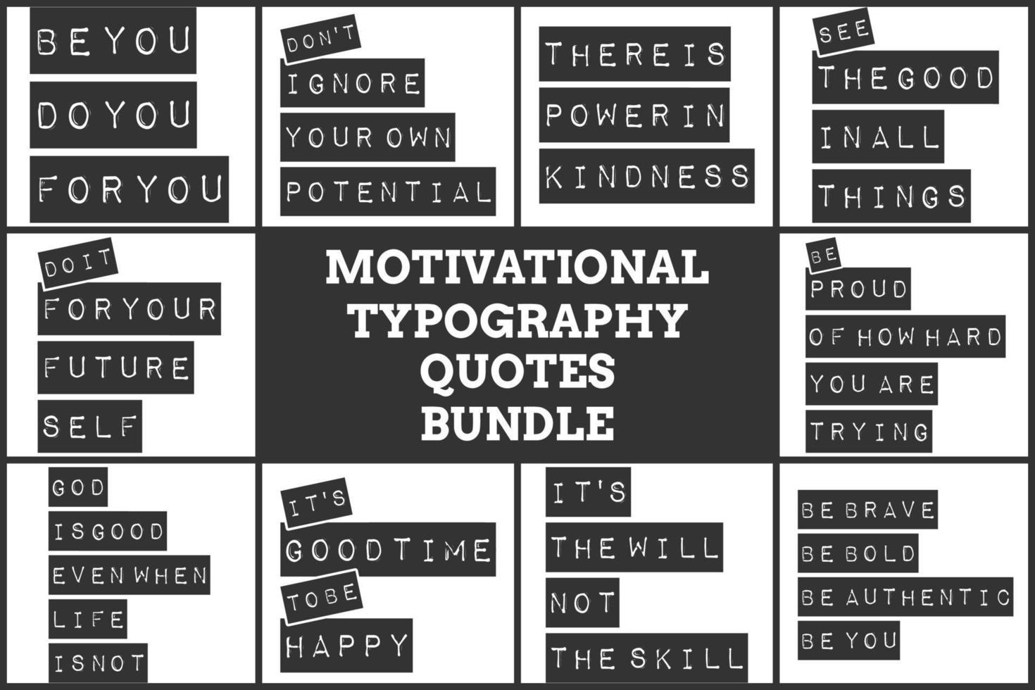 MOTIVATIONAL TYPOGRAPHY QUOTES BUNDLE VOL. 15 vector