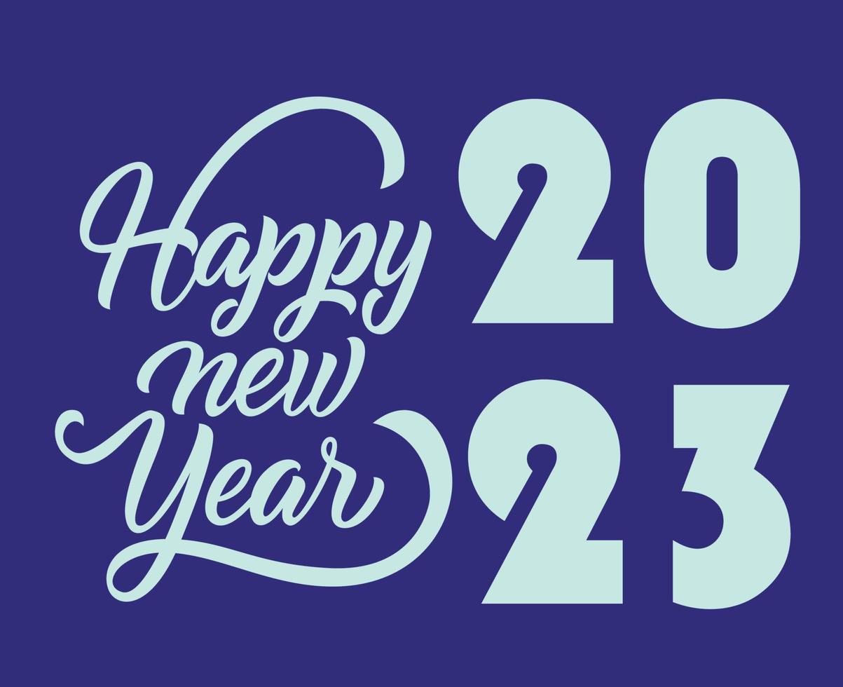 Happy New Year 2023 Holiday Illustration Vector Abstract Cyan With Purple Background