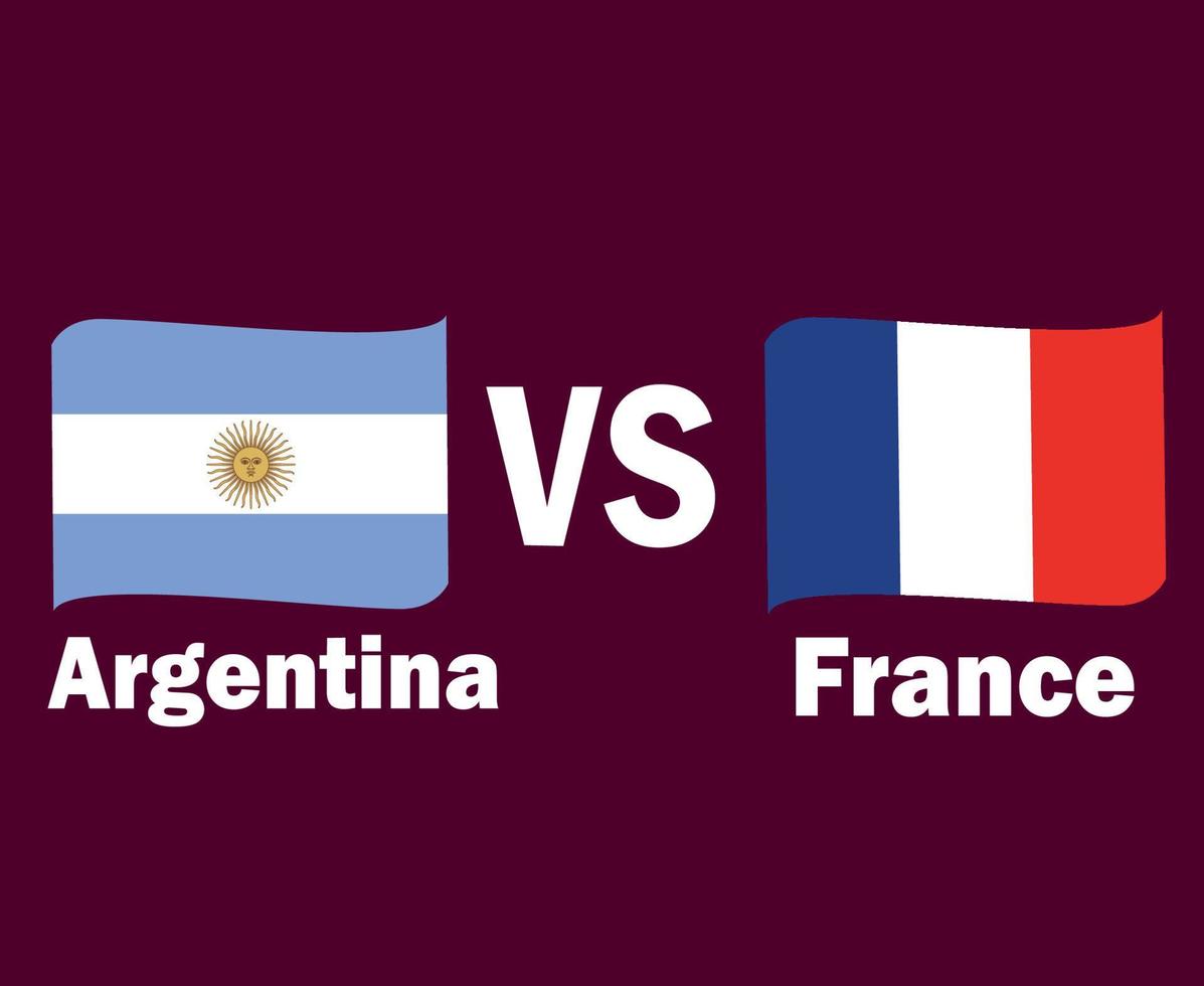 Argentina And France Flag Ribbon With Names Symbol Design Latin America And Europe football Final Vector Latin American And European Countries Football Teams Illustration