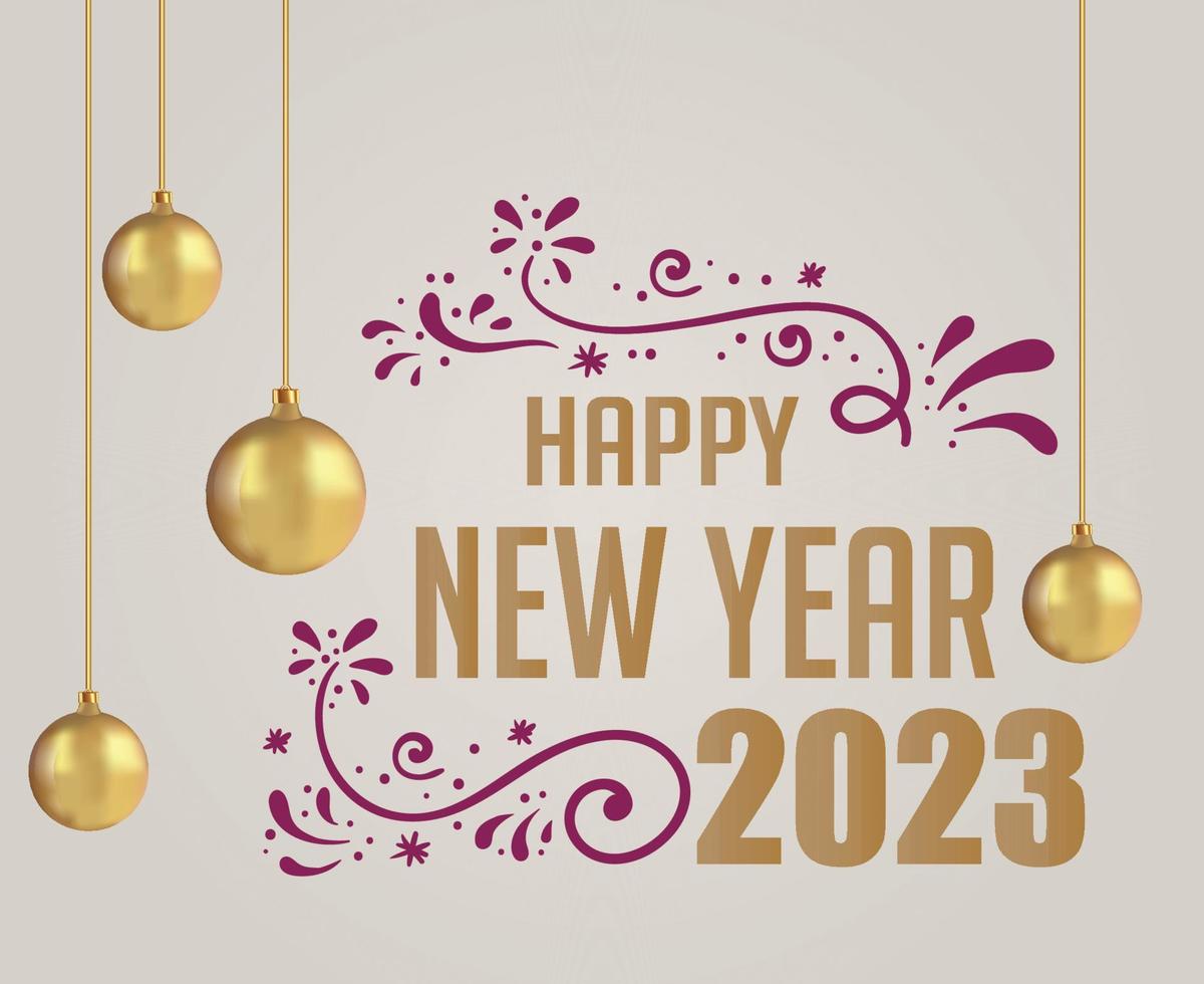 Happy New Year 2023 Holiday Illustration Vector Abstract Gold And ...