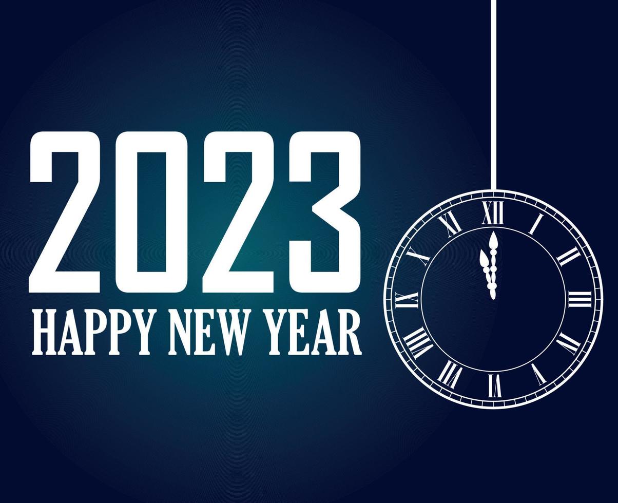 2023 feliz año nuevo vacaciones ilustración vector abstracto blanco con fondo degradado azul