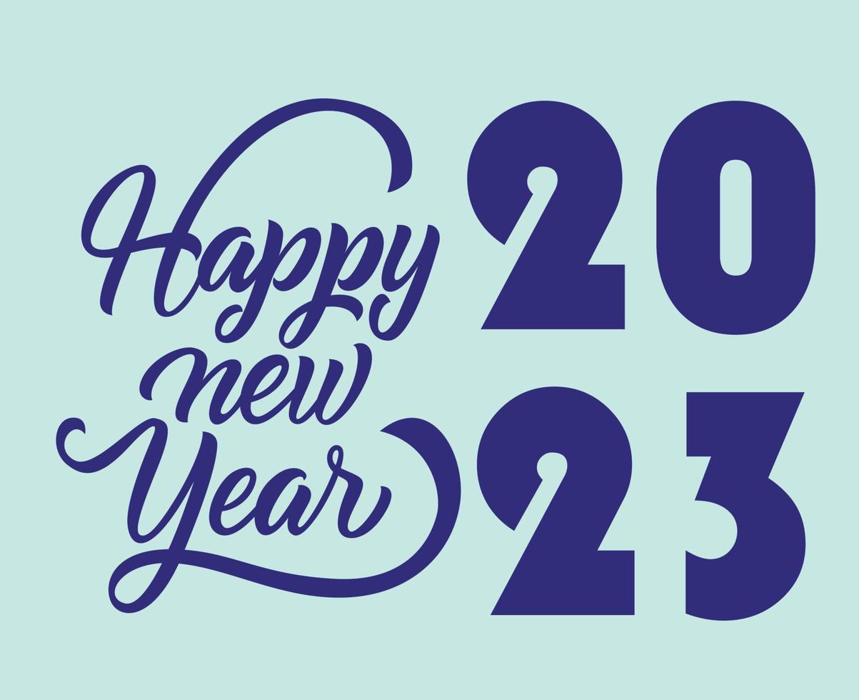 2023 Happy New Year Holiday Illustration Vector Abstract Purple With Cyan Background