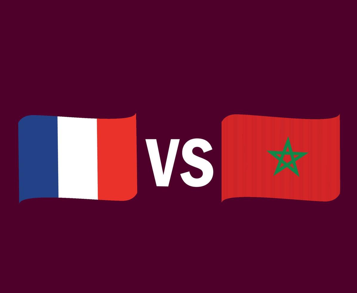 France And Morocco Flag Ribbon Symbol Design Europe And Africa football Final Vector European And African Countries Football Teams Illustration