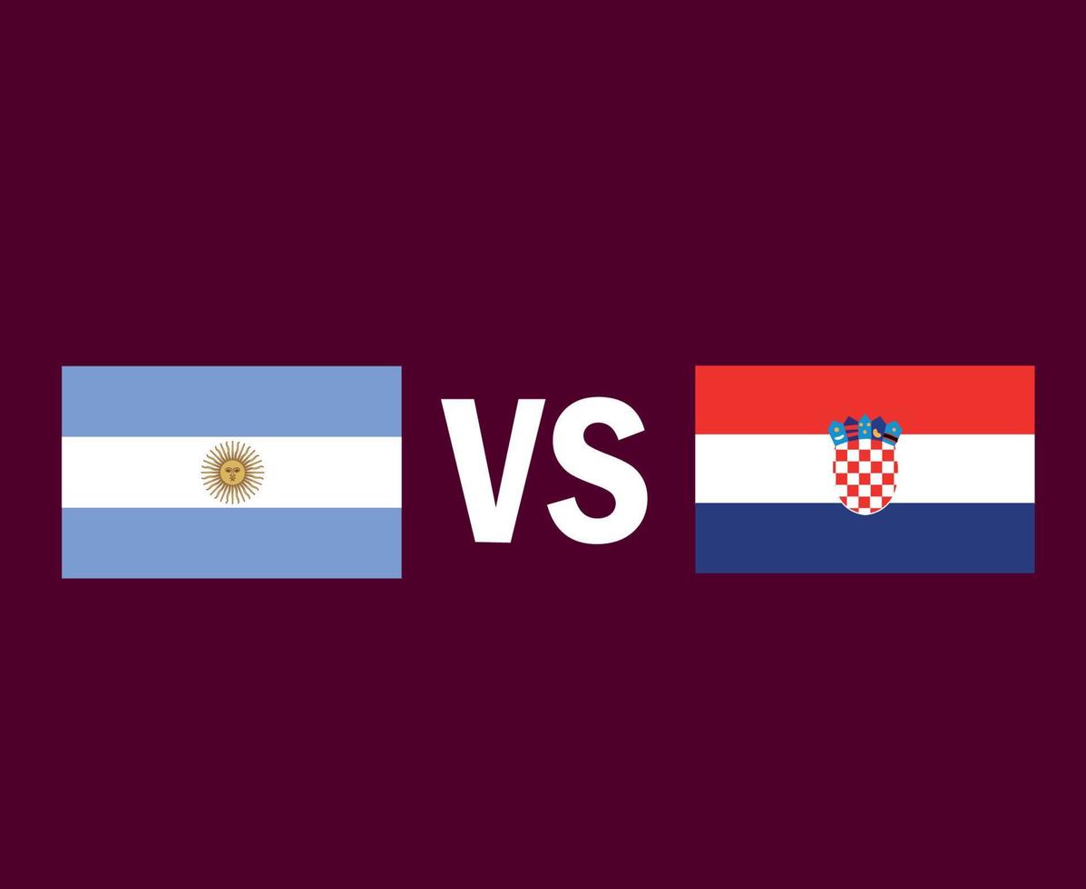 Argentina And Croatia Flag Emblem Symbol Design Latin America And Europe football Final Vector Latin American And European Countries Football Teams Illustration