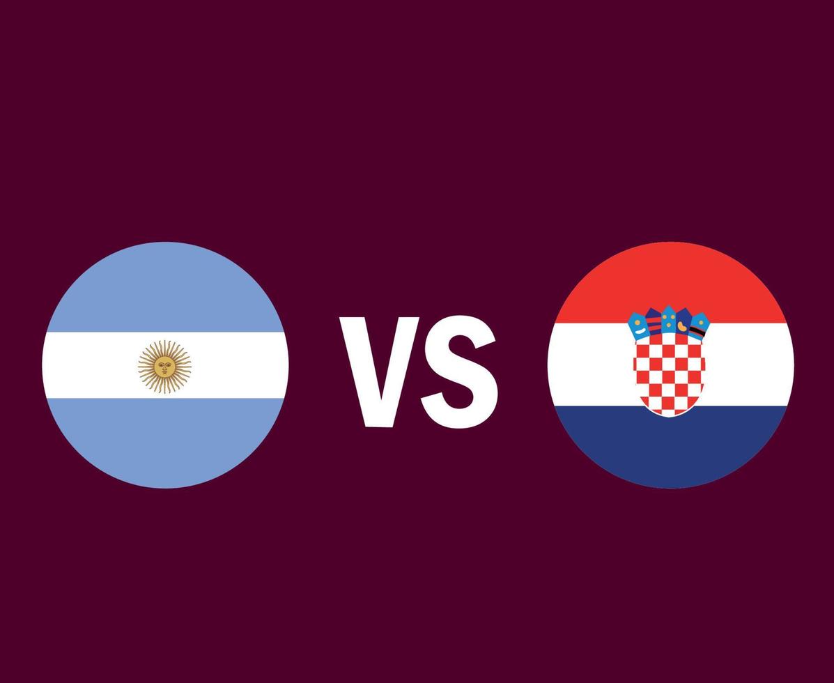 Argentina And Croatia Flag Symbol Design Latin America And Europe football Final Vector Latin American And European Countries Football Teams Illustration