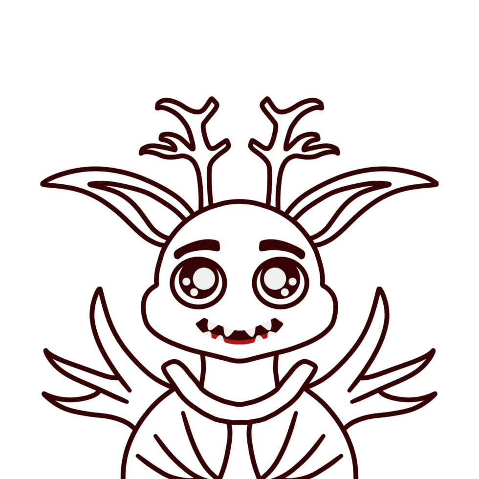 personnage dessin animé mignon doodle monstre expression png