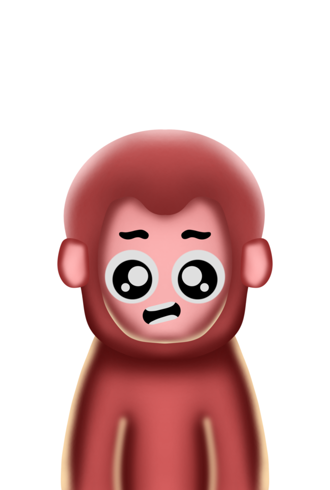 Emoticon personaje dibujos animados animal mono png