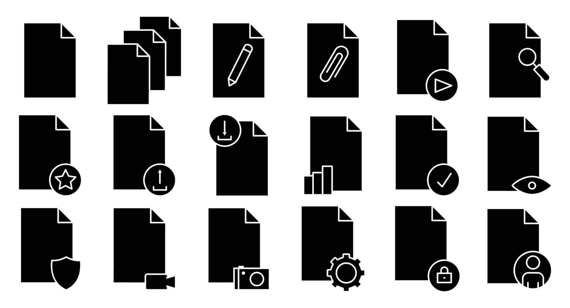 Illustration of set icon related to document. glyph icon style. Simple vector design editable. Pixel perfect at 32 x 32