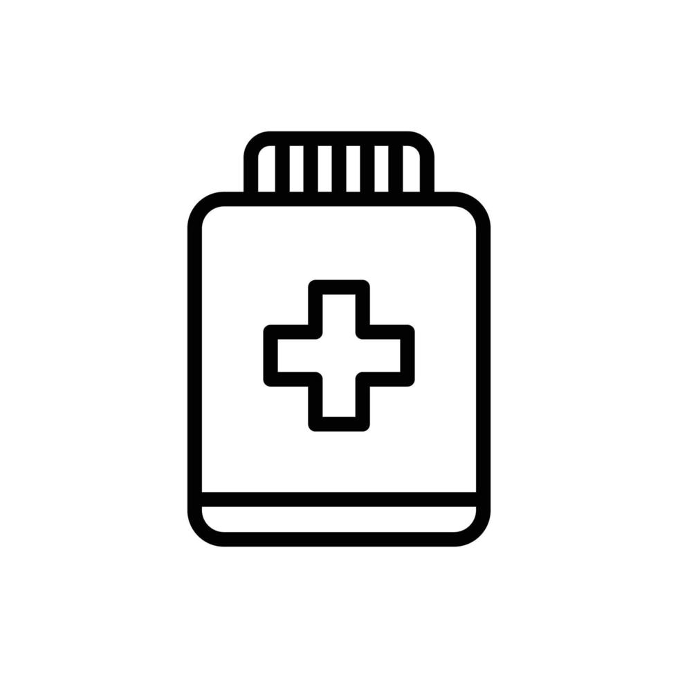 ilustración de icono de botella de medicina. estilo de icono de línea. icono relacionado con la salud y la medicina. diseño vectorial simple editable. píxel perfecto a 64 x 64 vector