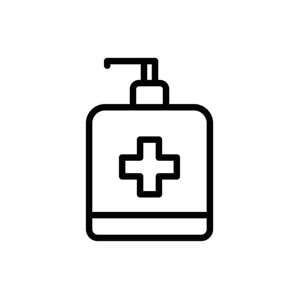 ilustración de icono de botella de jabón. estilo de icono de línea. icono relacionado con la salud y la medicina. diseño vectorial simple editable. píxel perfecto a 64 x 64 vector