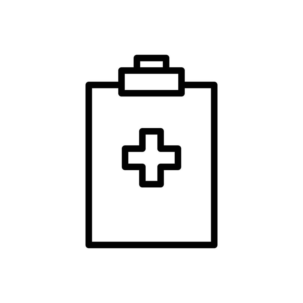 ilustración del icono del portapapeles con el signo más del hospital. estilo de icono de línea. icono relacionado con la salud y la medicina. diseño vectorial simple editable. píxel perfecto a 64 x 64 vector