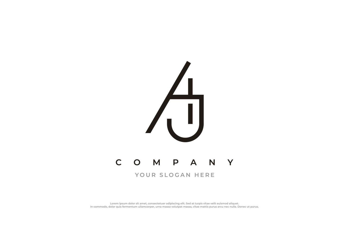 Initial Letter AJ Monogram Logo Design Vector