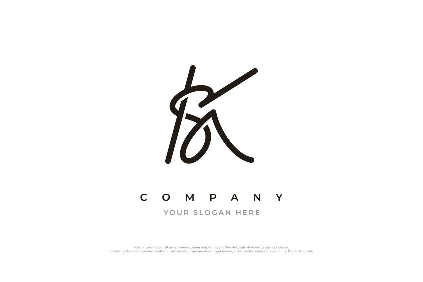 Initial Letter KS Logo or SK Logo Design Vector Template