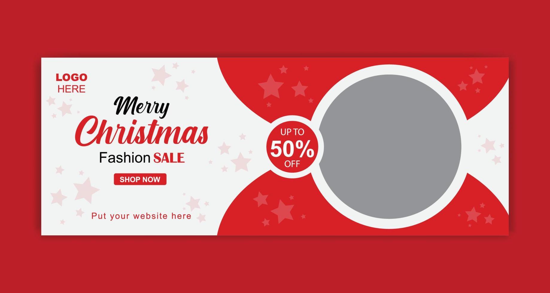 Christmas and New year social media cover banner vector
