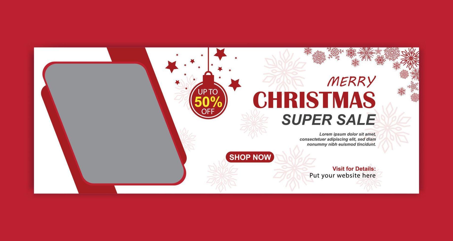 Christmas and New year social media cover banner vector