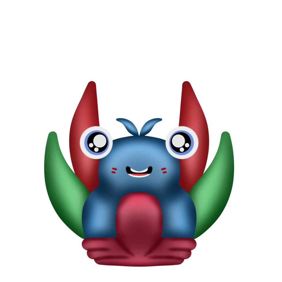 personnage dessin animé mignon doodle monstre expression png