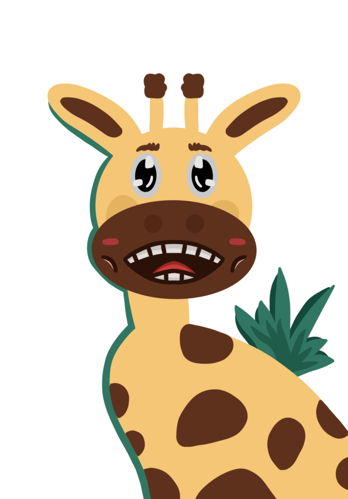 personaggio cartone animato espressione carino giraffa png