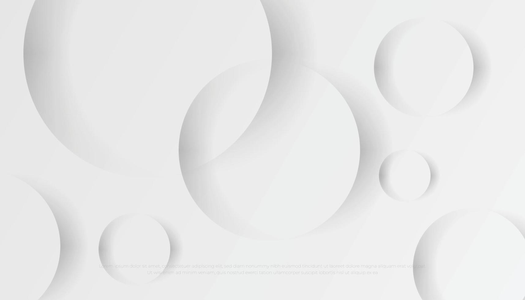 Abstract Transparent Circles with Shadow on White Grey Background. Vector Illustration
