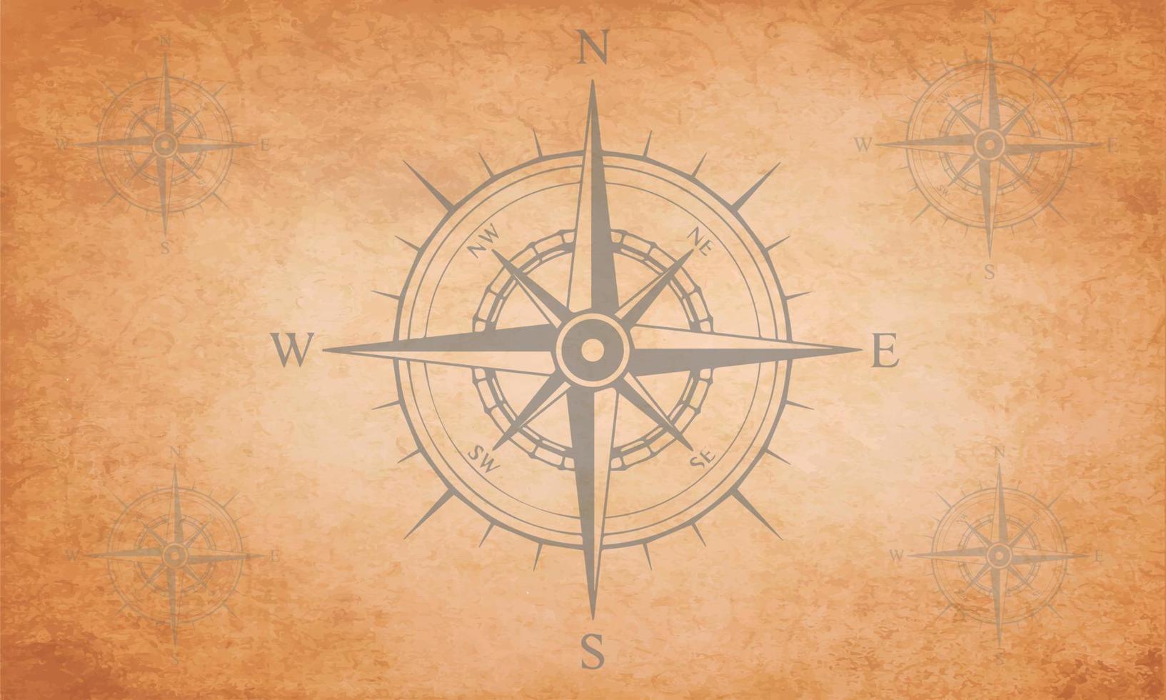 light brown Grunge nautical rose wind compass vintage vector   with copy space area old vintage